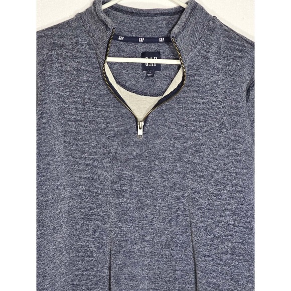 GAP Men's 1/4 Zip Pullover Sweater L Heather Gray Classic Casual EUC 👕 - Picture 4 of 5